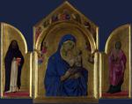欧洲12-19世纪油画五_DUCCIO di Buoninsegna - The Virgin and Child with Saints Dominic and Aurea